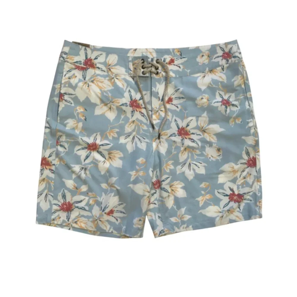 NWT Faherty Classic Board Bermuda Shorts Mens 35 Blue Floral 7.5